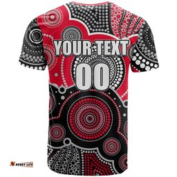custom personalised and number bombers afl t shirt aboriginal patterns