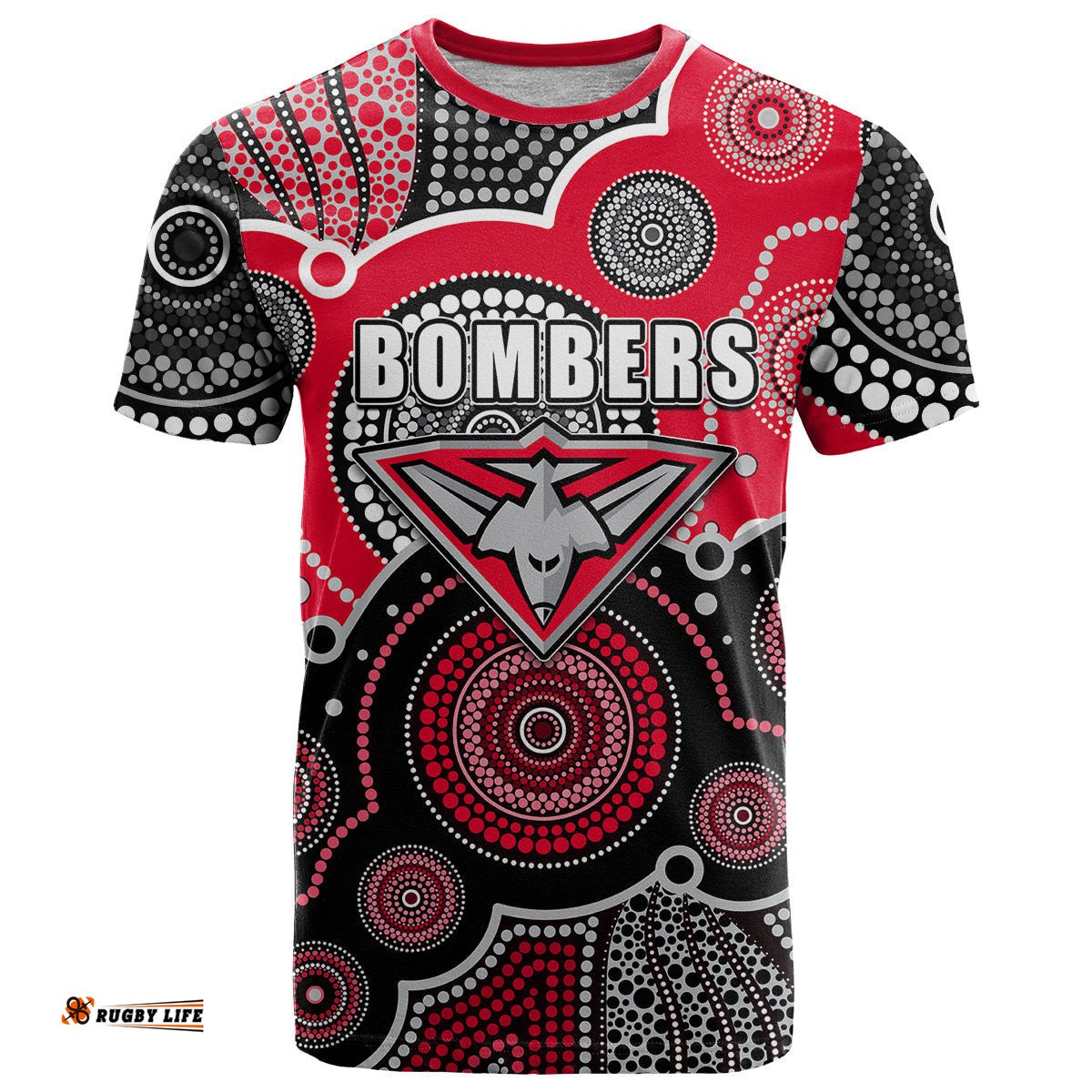 custom personalised and number bombers afl t shirt aboriginal patterns