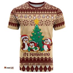 australia penguin christmas argyle pattern personalised t shirt