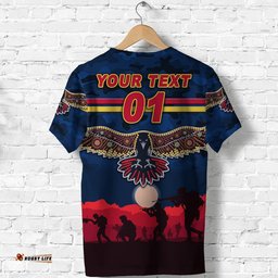 custom personalised adelaide crows anzac t shirt simple style navy blue