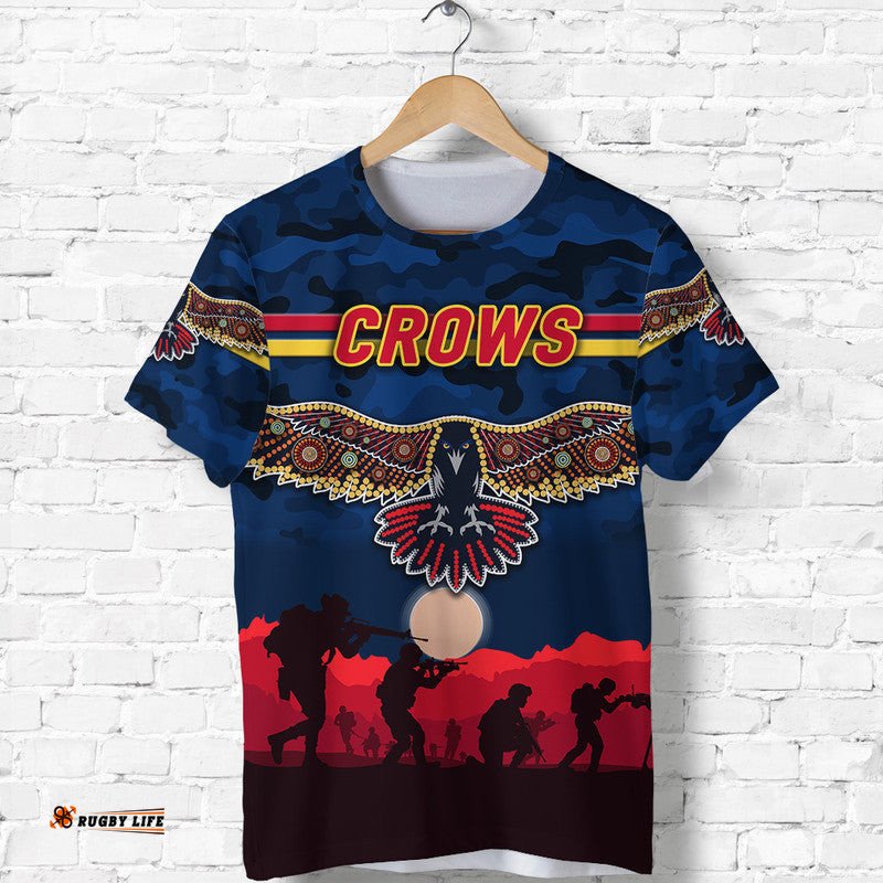custom personalised adelaide crows anzac t shirt simple style navy blue