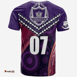 custom personalised fremantle dockers t shirt aboriginal mix crimson style