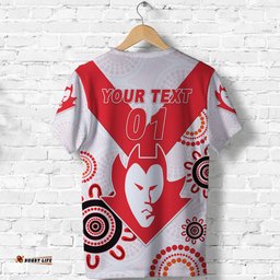 custom personalised federal demons football club t shirt indigenous version custom text and number