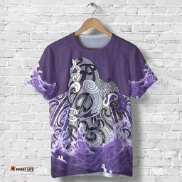 maori manaia the blue sea t shirt purple