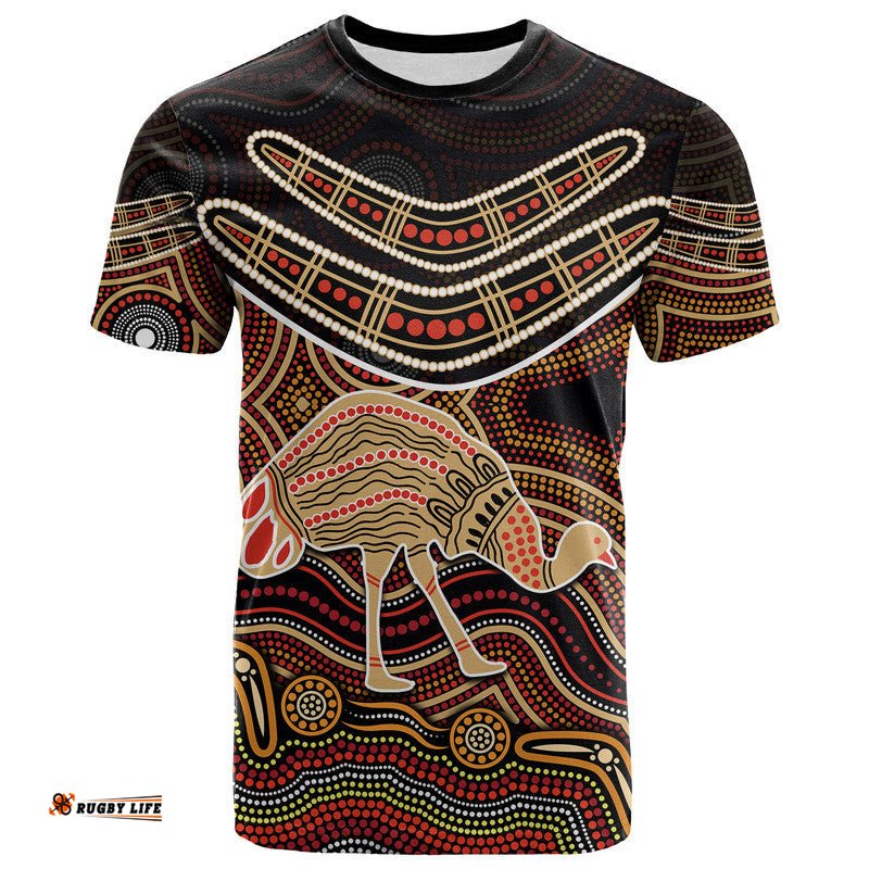 custom personalised emu aboriginal boomerang t shirt no.2