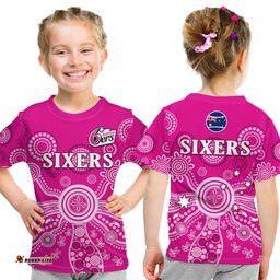 custom text and number sydney sixers t shirt cricket indigenous australian art ver02