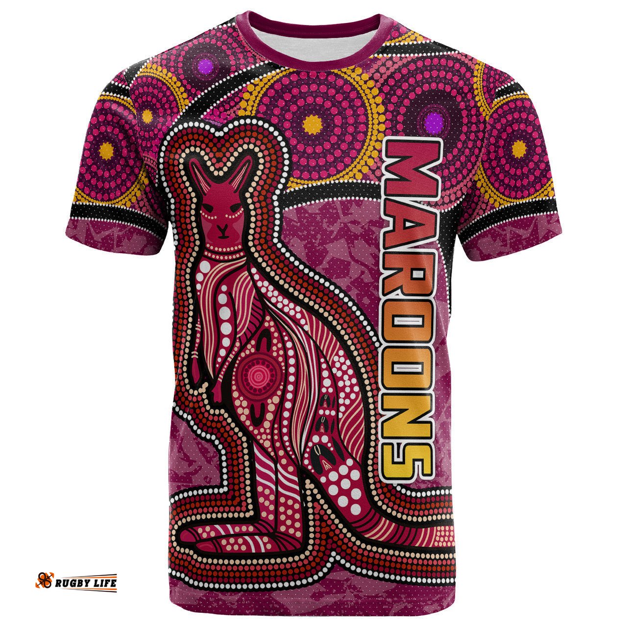maroons rugby t shirt custom maroons kangaroo t shirt rlt13