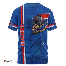 Amazing Aussie Newcastle Knights T-Shirt - Happy Australia Day Flag Scratch Style