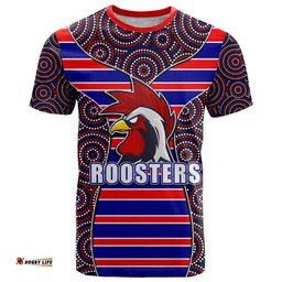 nrl rooster t shirt mix dot aboriginal