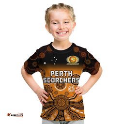 perth scorchers t shirt gradient aboriginal dot painting