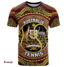 personalised australia tennis t shirt aussie indigenous art
