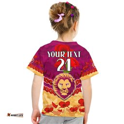 custom personalised brisbane lions football anzac t shirt lest we forget