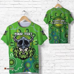 custom personalised naidoc raiders t shirt canberra indigenous style
