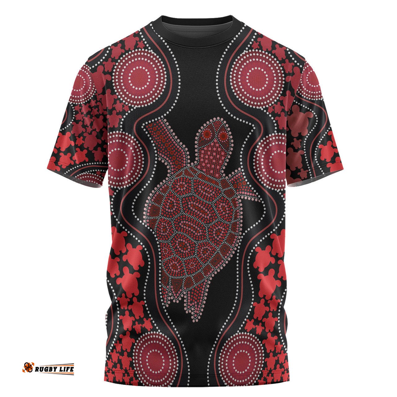Amazing Aussie Australia T-Shirt - Aboriginal Art Red Turtle Inspired
