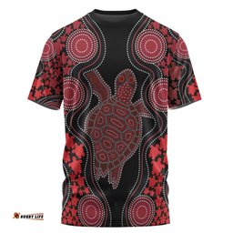 Amazing Aussie Australia T-Shirt - Aboriginal Art Red Turtle Inspired
