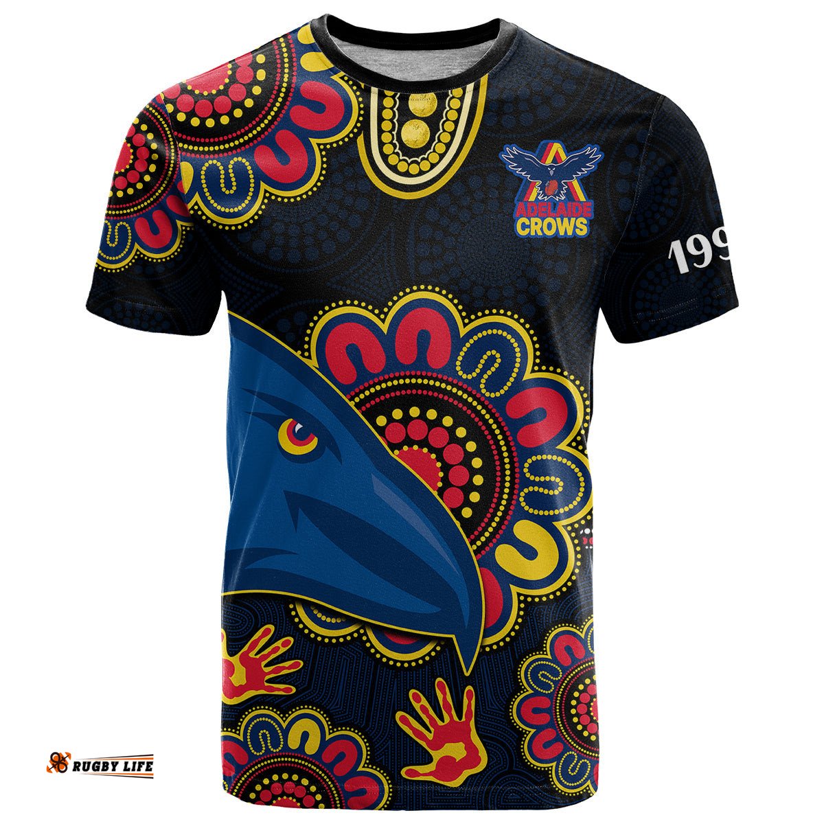 custom personalised afl adelaide football the crows 1990 aboriginal t shirt