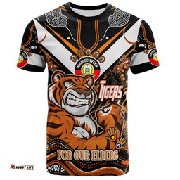 Amazing Aussie Wests Tigers Naidoc Week Custom T-shirt - For Our Elders Home Jersey T-shirt