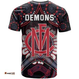 demons football t shirt boomerang indigenous dots