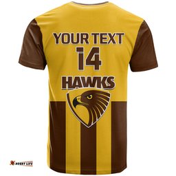personalised hawthorn football 2023 t shirt go hawks sporty style