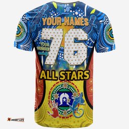 Amazing Aussie Indigenous All Stars T-Shirt - Custom Indigenous Dreamtime Team With Didgeridoo And Flag T-Shirt