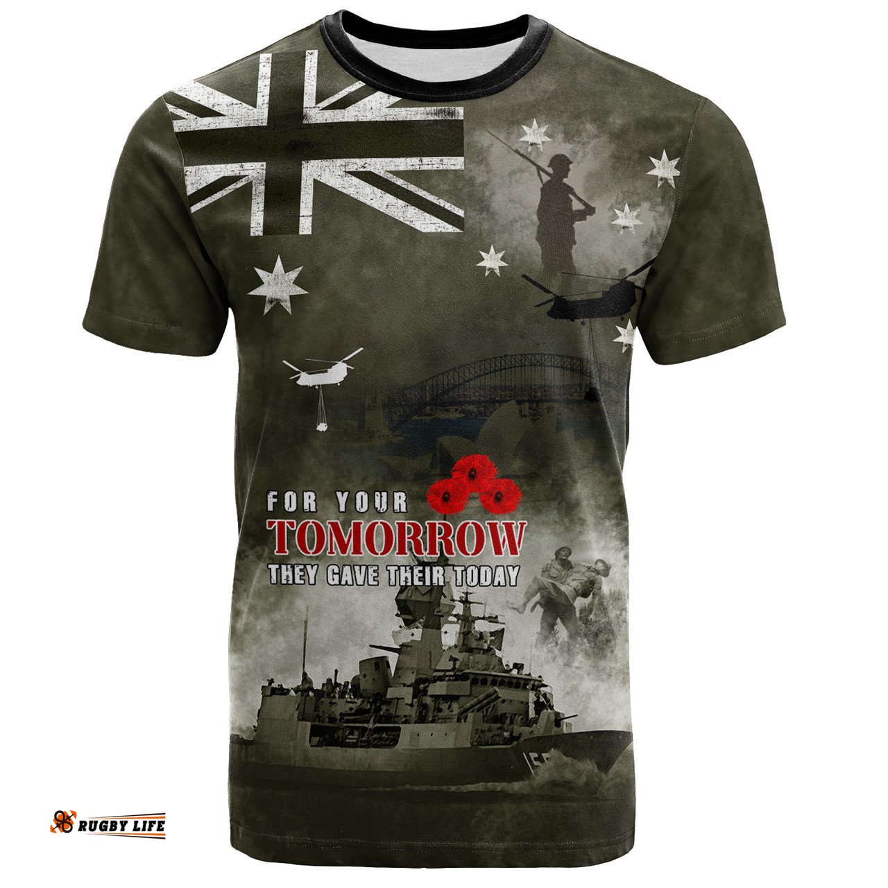 Amazing Aussie Australia T-Shirt Anzac Day Lest We Forget For Your Tomorrow They Gave Their Today