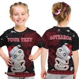 custom personalised new zealand christmas t shirt hei tiki red pohutukawa meri kirihimete