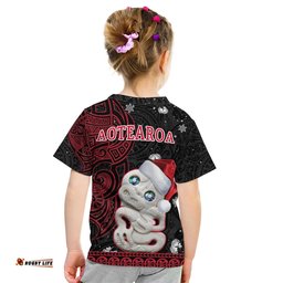 custom personalised new zealand christmas t shirt hei tiki red pohutukawa meri kirihimete