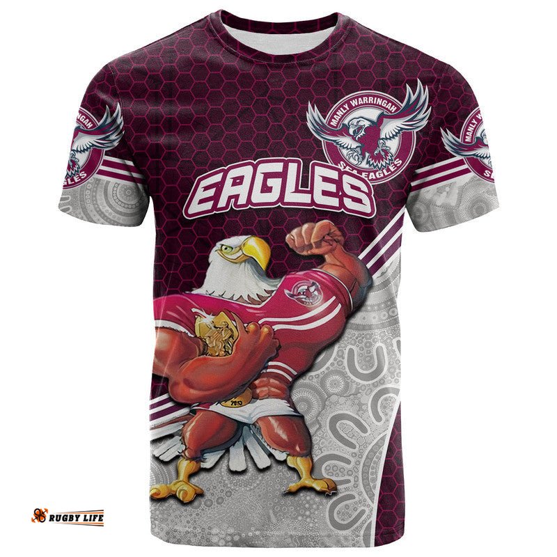 custom personalised eagles rugby t shirt mix aboriginal simple