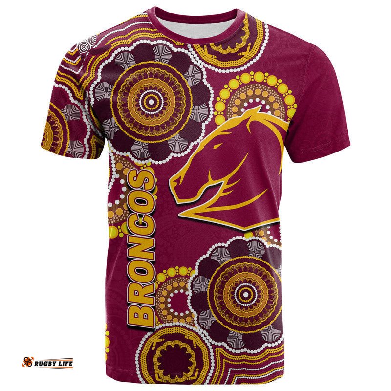 custom personalised broncos rugby aboriginal vibe t shirt