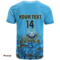 personalised australia rugby t shirt norths devils indigenous art