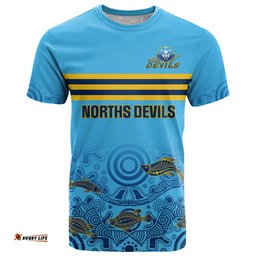 personalised australia rugby t shirt norths devils indigenous art