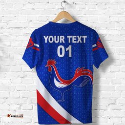 custom personalised france rugby t shirt rose simple style blue