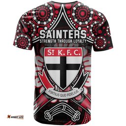 st kilda saints t shirt boomerang indigenous dots