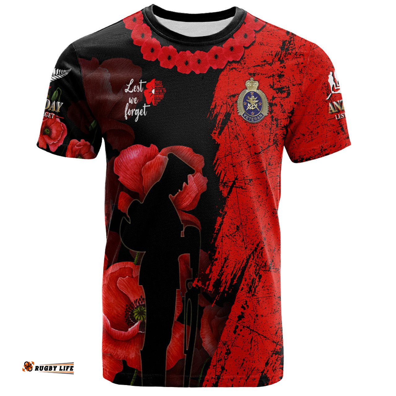 Amazing Aussie New Zealand Anzac T-shirt - Anzac Poppy