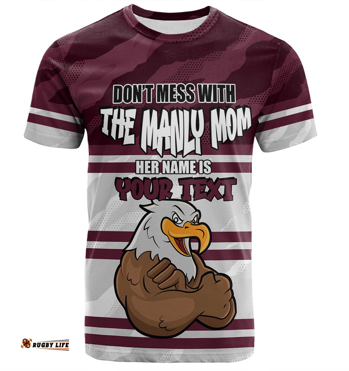 Amazing Aussie Manly Warringah Sea Eagles Mother's Day T-Shirt - Screaming Mom and Crazy Fan