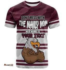 Amazing Aussie Manly Warringah Sea Eagles Mother's Day T-Shirt - Screaming Mom and Crazy Fan