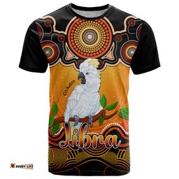 personalised australia libra cockatoo zodiac t shirt auz astrology aboriginal red