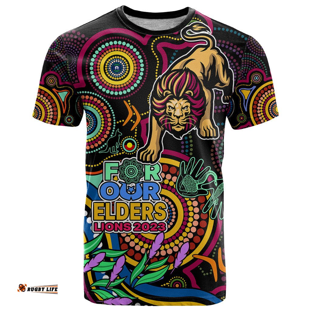 lions football aboriginal art t shirt naidoc indigenous tribal