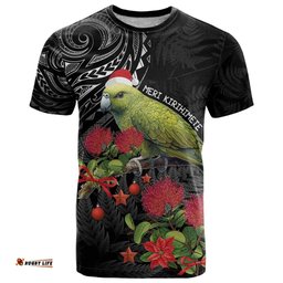 meri kirihimete kakapo t shirt black silver fern christmas vibe