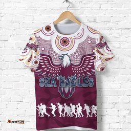 manly warringah t shirt sea eagles anzac day indigenous