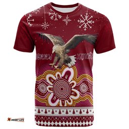 manly sea eagle aboriginal christmas red wings t shirt