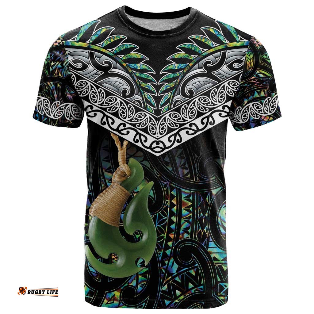 personalised maori manaia t shirt new zealand tribal hei matau papua shell