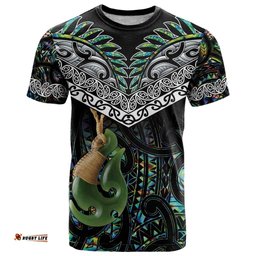 personalised maori manaia t shirt new zealand tribal hei matau papua shell