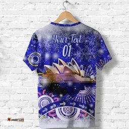 custom personalised australian sydney opera house christmas t shirt original style blue