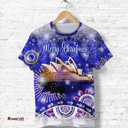 custom personalised australian sydney opera house christmas t shirt original style blue