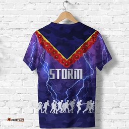 custom personalised melbourne storm t shirt anzac vibes