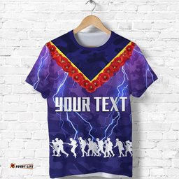 custom personalised melbourne storm t shirt anzac vibes