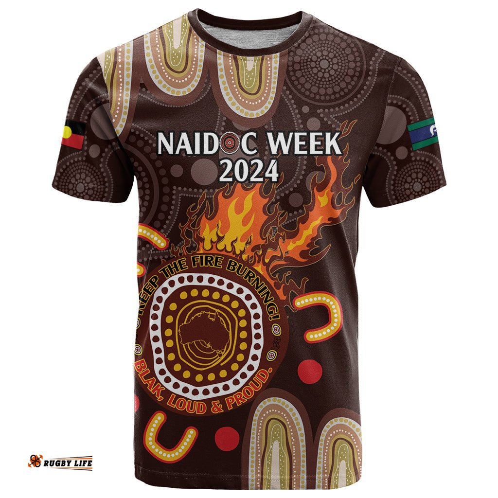 personalised naidoc week 2024 t shirt aussie map with aboriginal