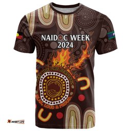 personalised naidoc week 2024 t shirt aussie map with aboriginal