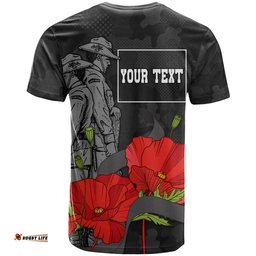 custom personalised anzac day t shirt soldiers fighting at war